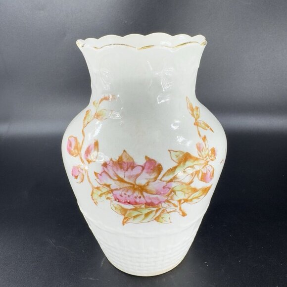 Antique Imperial Porcelain Warranted Vase Vessel Painted Flower Pattern Vintage - Picture 7 of 14